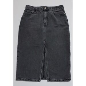 LCW Jeans Women's Black Denim High Rise Pencil Skirt With Front Slit Size 38